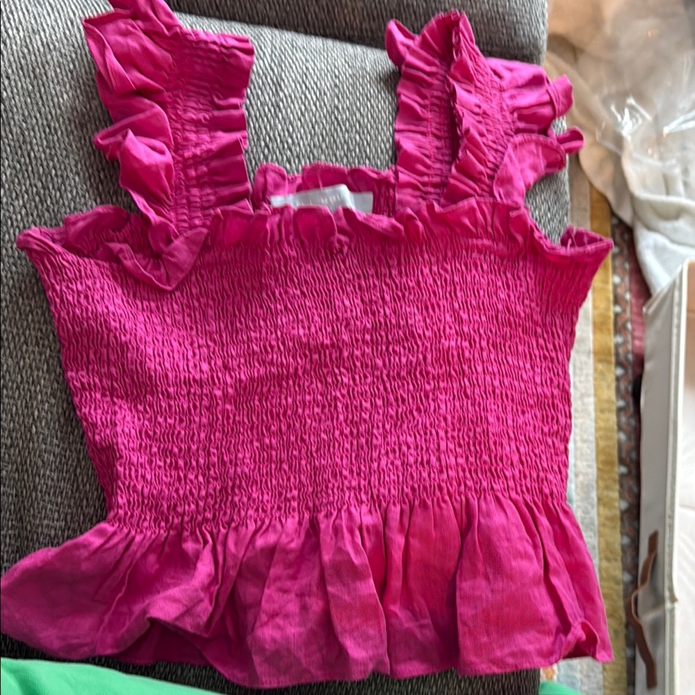 Women's Pink Ruffled Top - Hill House Home